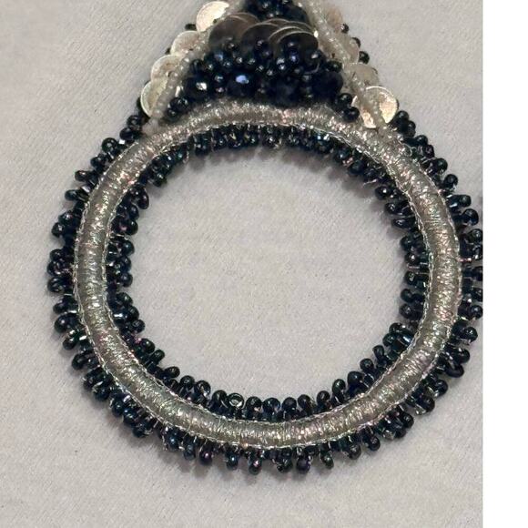 Lori Weitzner Luna Statement Earrings Midnight Drop Circular Artisan Boho - Picture 4 of 8